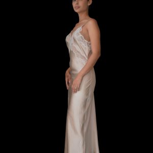 Light peach silk dress